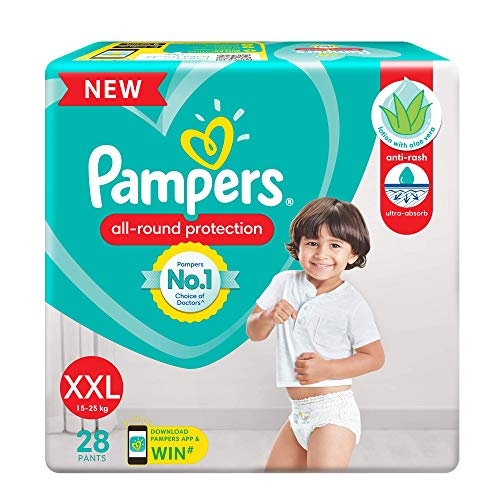 Pampers Premium care Pants, Double Extra Large size baby diapers (XXL), (28 Pieces)